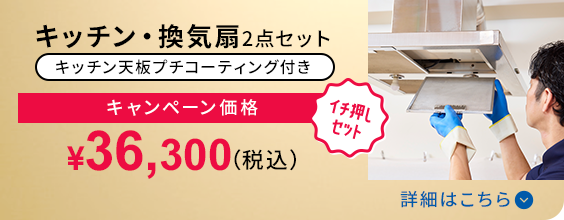 キッチン・換気扇2点セット　キッチン天板プチコーティング付き