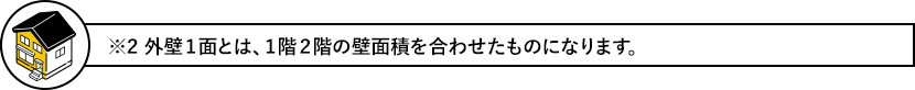 ※外壁1面とは、1階2階の壁面積を合わせたものになります。