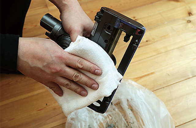 ヘッドを拭いて掃除完了