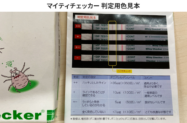畳除菌クリーニング マイティチェッカー判定用色見本