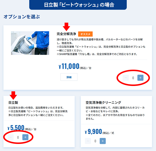 日立製「ビートウォッシュ」の場合