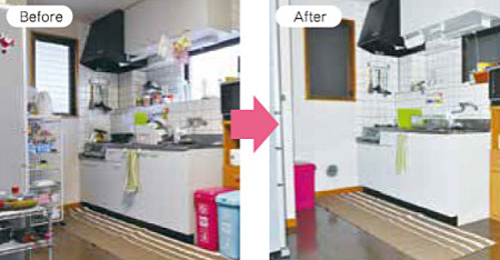 キッチンの整理収納のBefore/After