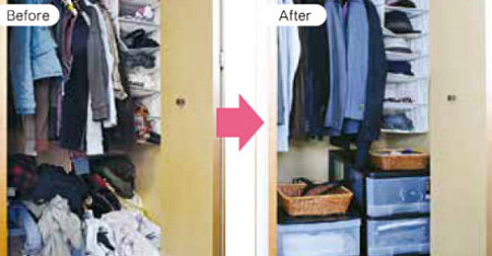 クローゼットの整理収納のBefore/After