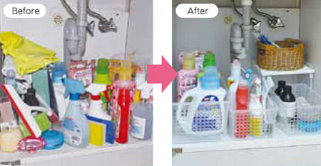 洗面台下の整理収納のBefore/After