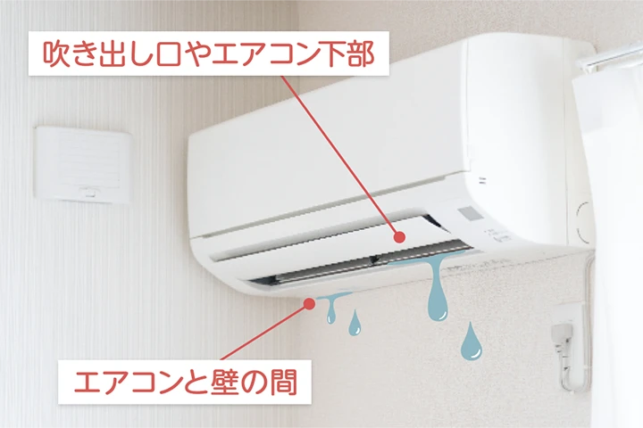 エアコンから水が垂れてくるイメージ